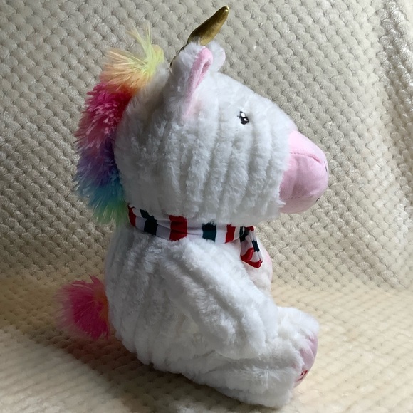PETSMART Bliss Plush Unicorn Striped Scarf Squeaker Stuffed Animal Pet Toy 🦄 - Picture 5 of 11
